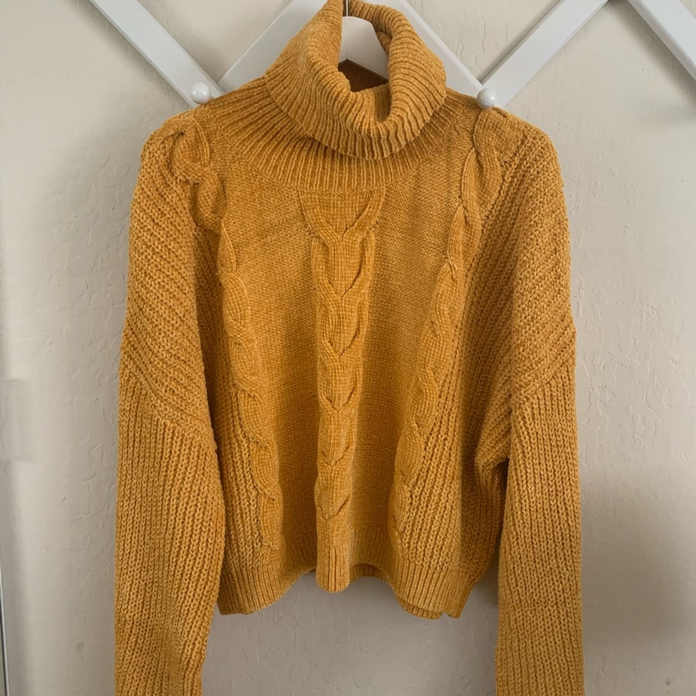 Mustard Chenille Turtleneck